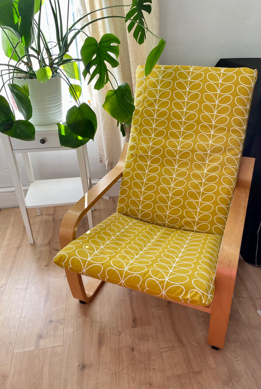 IKEA Poang chair cover in contemporary pattern cotton fabric, Dandelion