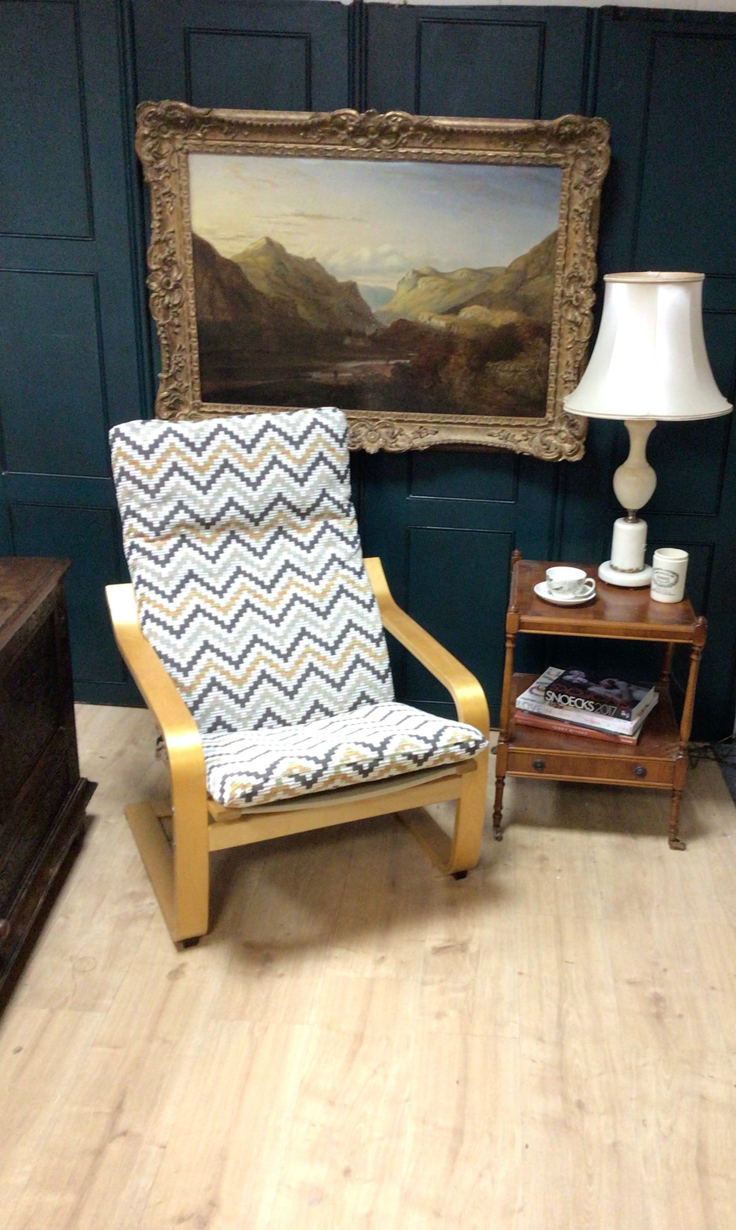 IKEA Poang chair cover custom handmade in heavyweight Zigzig print upholstery fabric