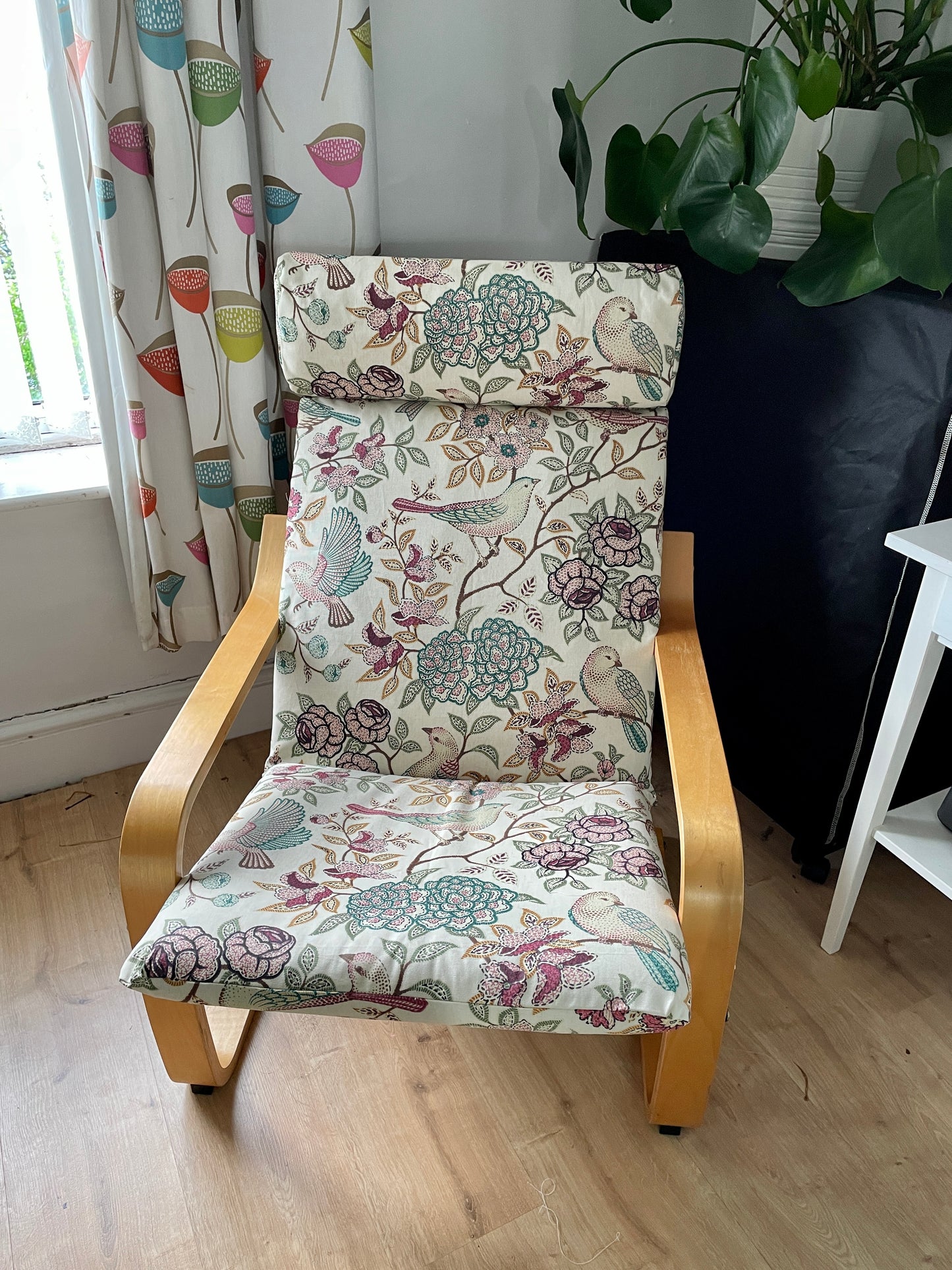 Ikea Poang chair cover. Beautiful Bird print fabric in choice of 3 colours